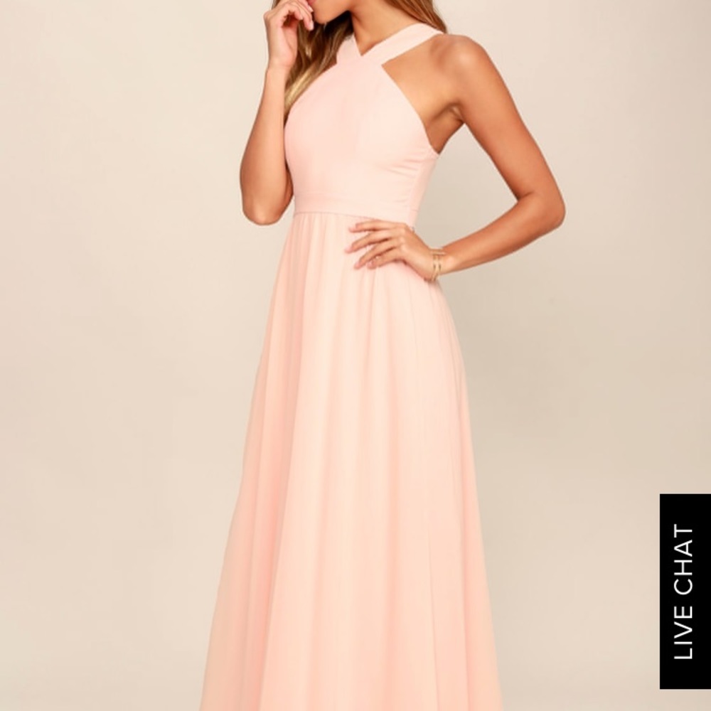 Air of Romance Peach Maxi Dress